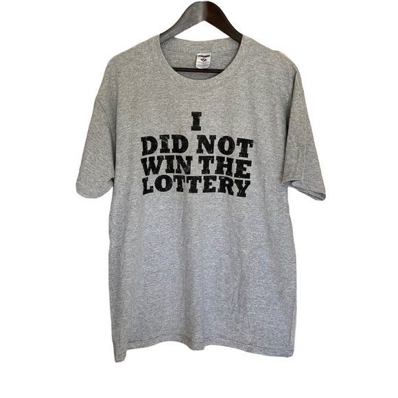 "I Did Not Win The Lottery" Lottery Ticket Movie Promo S/S T-Shirt Men's Size L - Picture 1 of 6